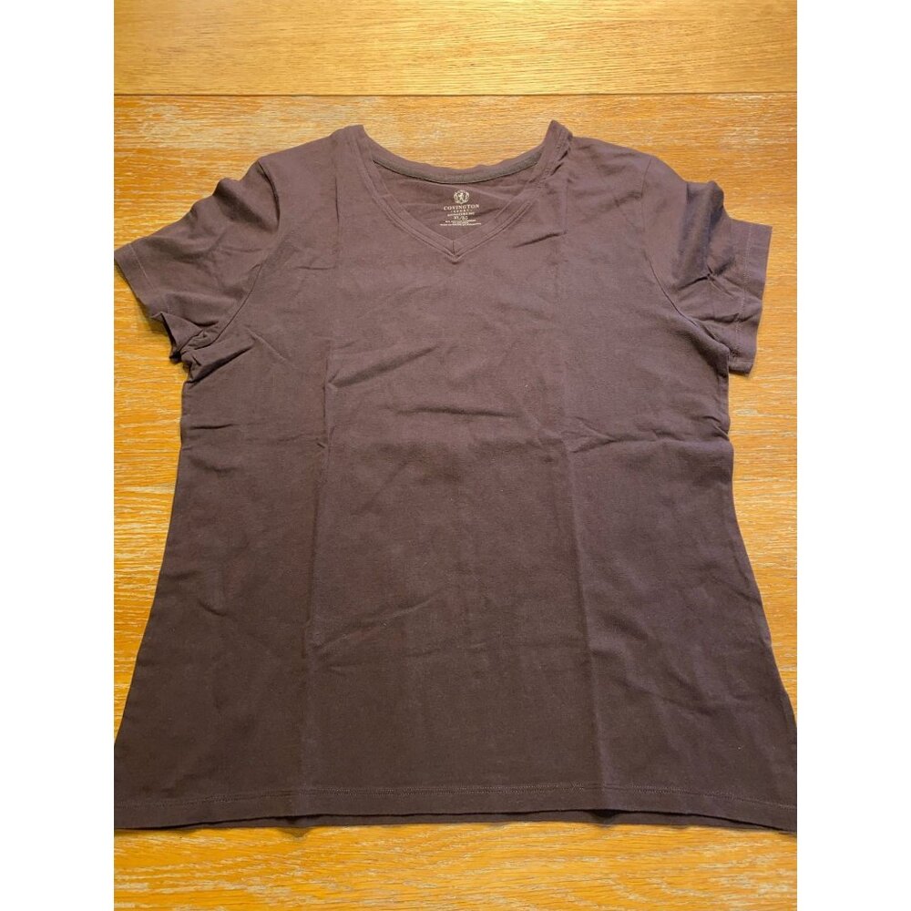 Covington Womens V-Neck T-Shirt Size XL Cotton & Polyester Blend